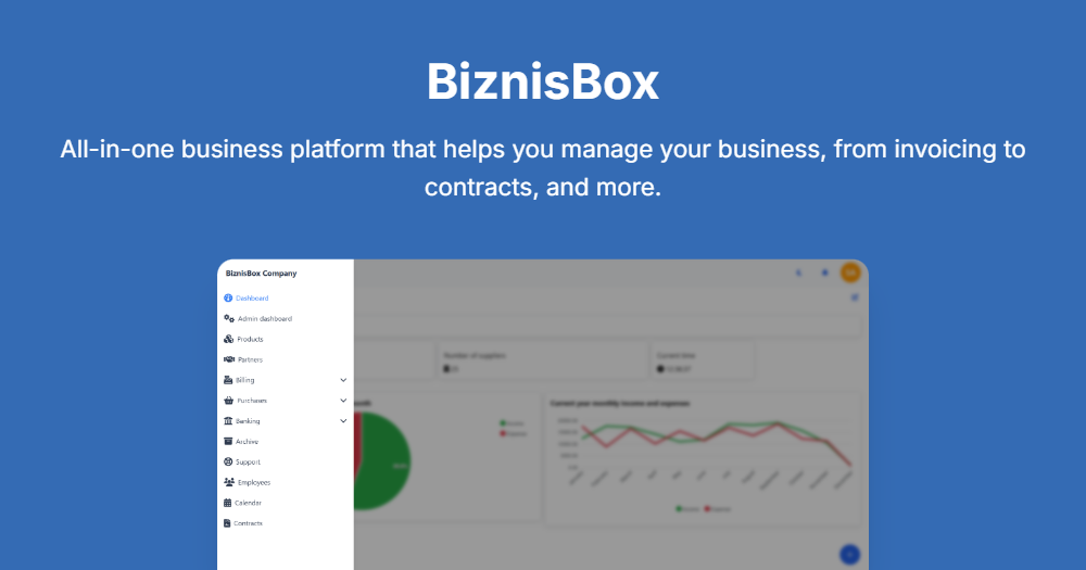 BiznisBox Dashboard Preview
